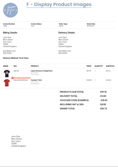 ShopWired Order Invoice Extra Features